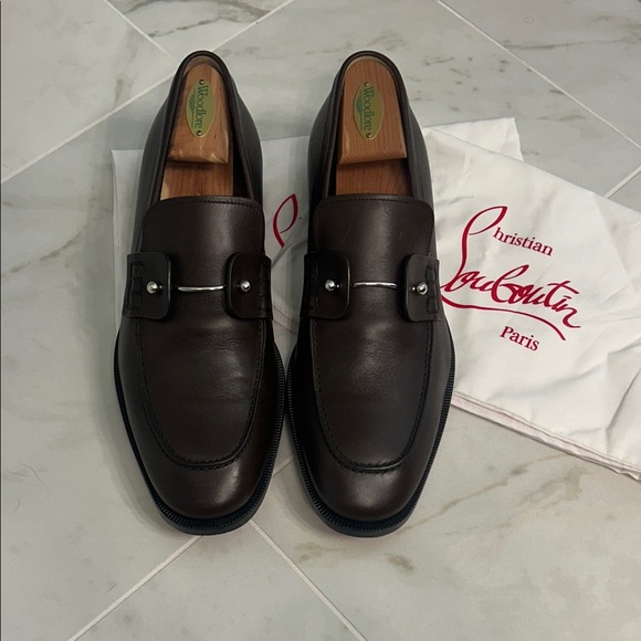 Christian Louboutin Other - Christian Louboutin Dark Brown Leather Loafers